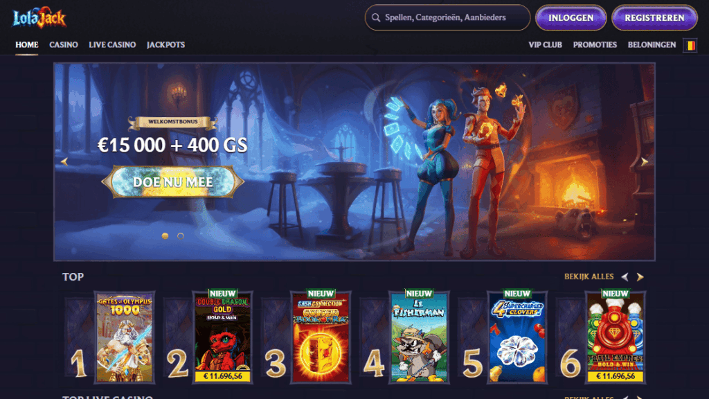 Lolajack - casino zonder Cruks startpagina met welkomstbonus
